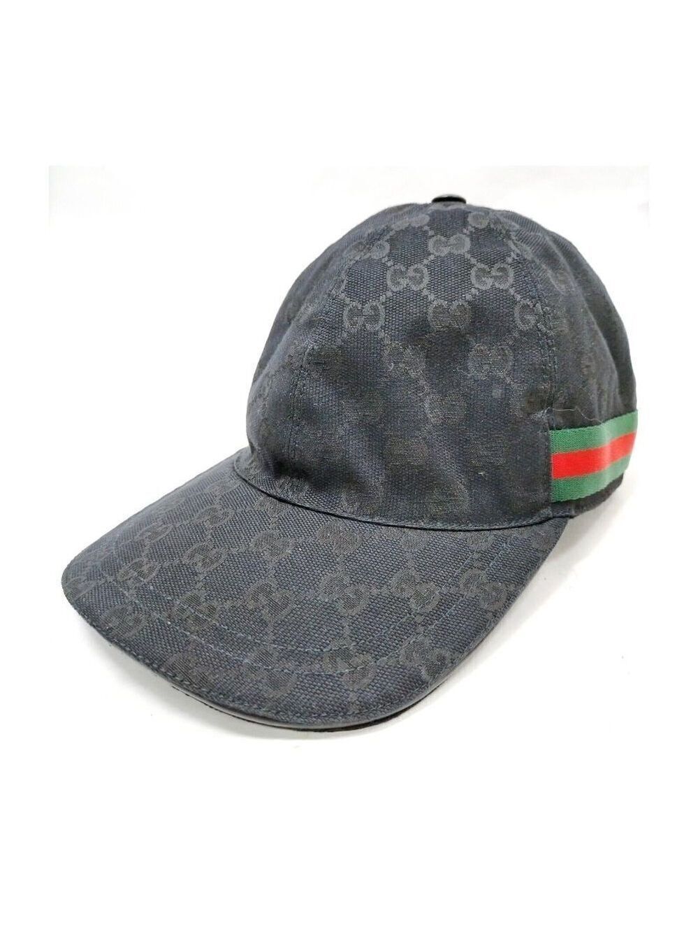 100% Authentic Gucci Cap GG Sherry Line Black Polyester